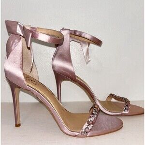 Jewel Badgley Mischka Pink Satin Sandals 9M